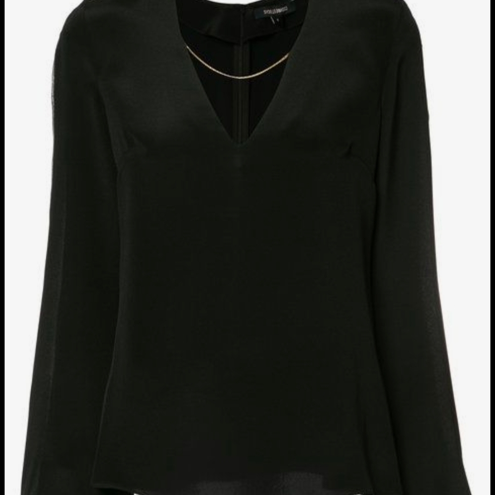 Elegant Black V-Neck Blouse